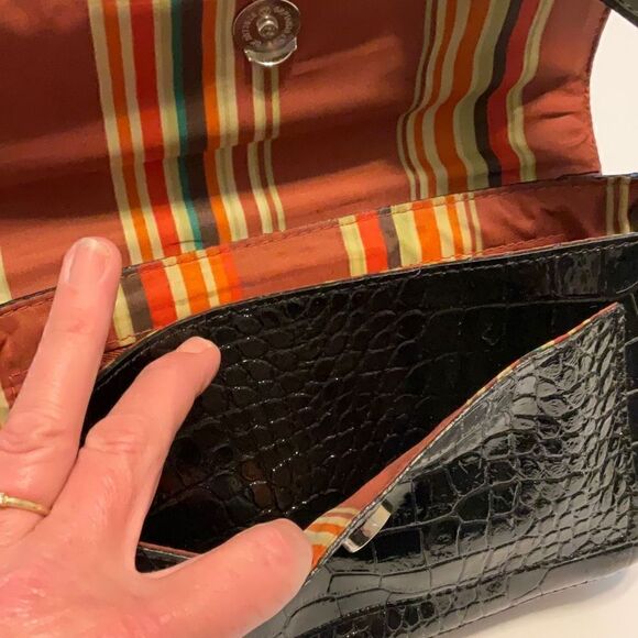 Emilie m Small Shoulder Bag. Vegan Croc Leather. Embossed top handle bag. Silver - Picture 5 of 10